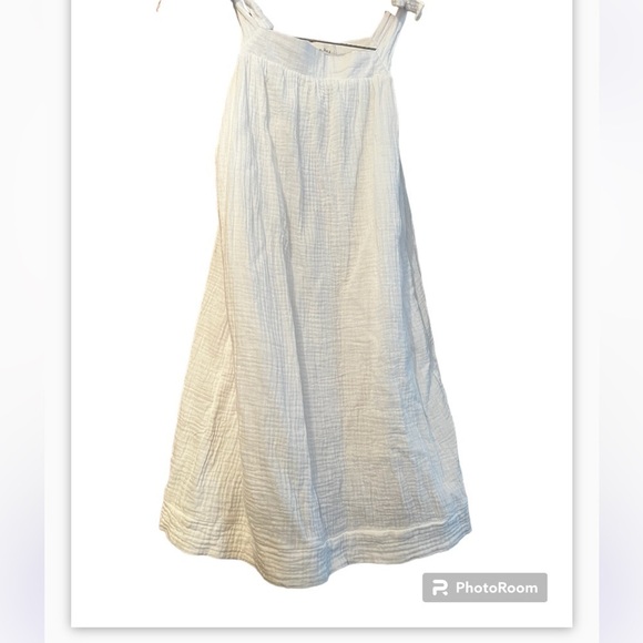 Copper Key A Line Dress White Linen and Cotton Size Large Pockets Lined - Picture 5 of 10